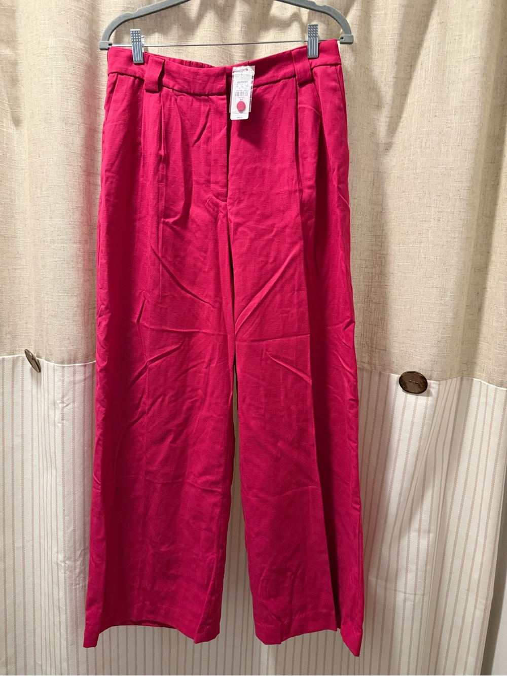 Express Wide-Leg High-Rise Pants - Fuchsia